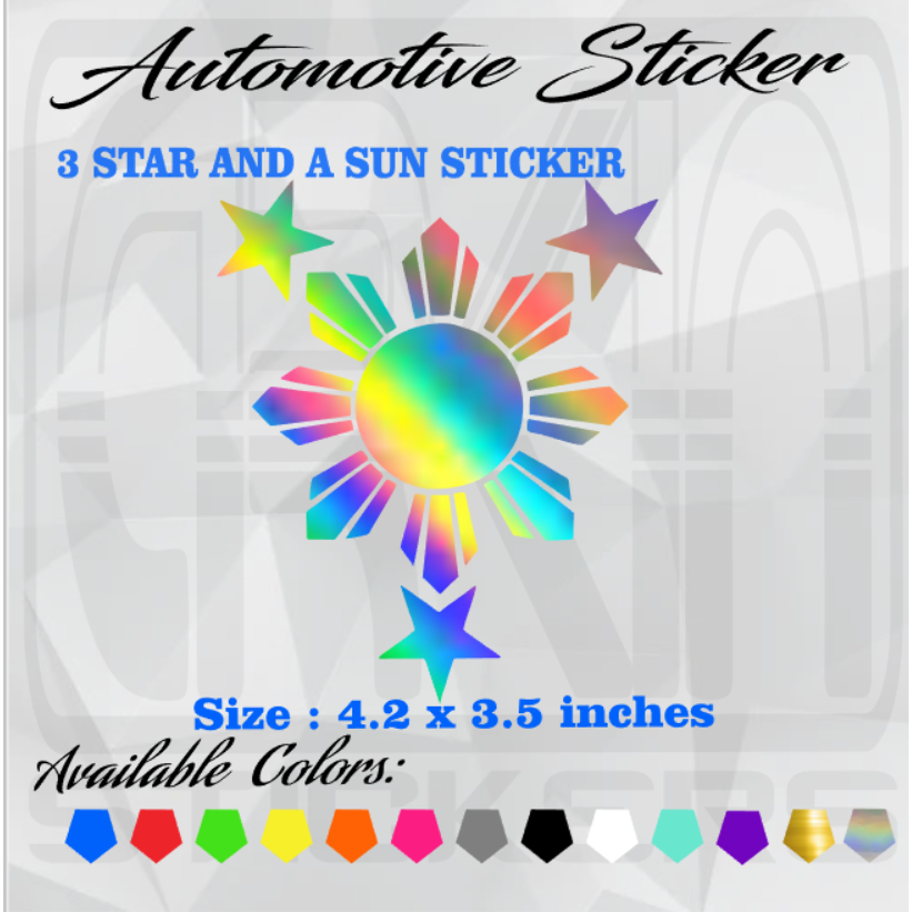 3 Star And A Sun Sticker | Shopee Philippines