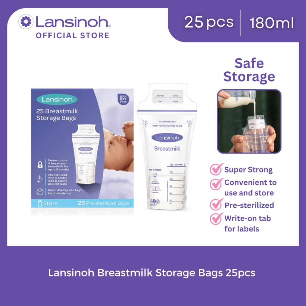 Lansinoh Breastmilk Storage Bags, Easy to Use Milk Storage Bags for ...