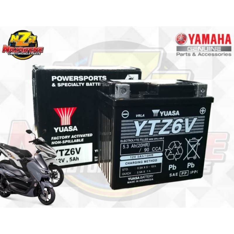 YUASA BATTERY YTZ6V ( 12V-5Ah ) N-MAX V2 / AEROX V2 / Honda CLICK ...