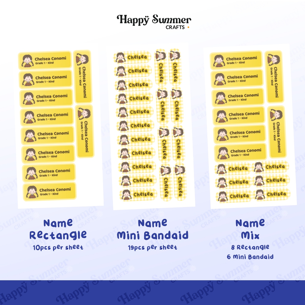 Customized Back to School Notebook Name Label Stickers Cute Kawaii ...