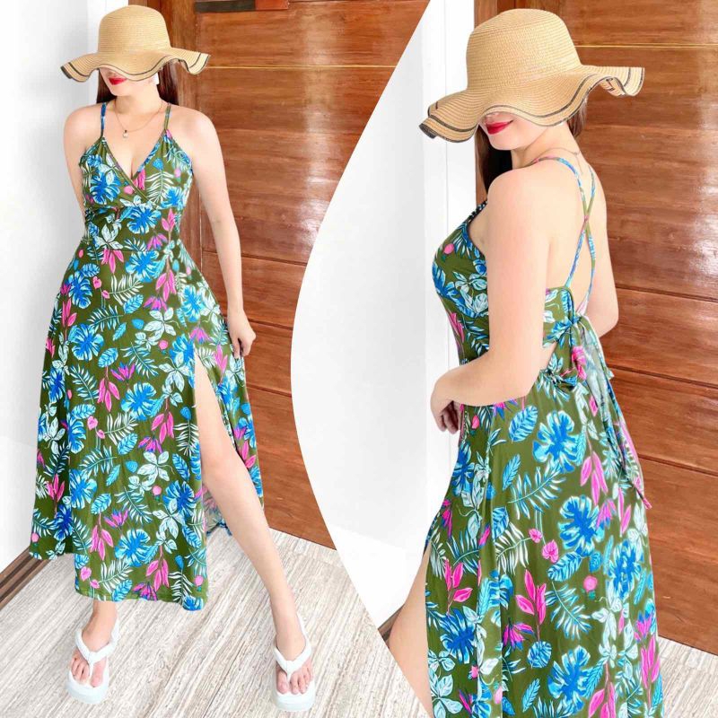 KATHRYN FLORAL MAXI DRESS with SLIT