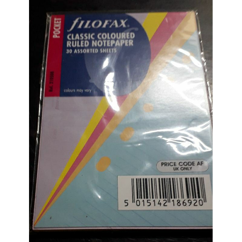 FILOFAX POCKET CLASSIC COLOURED RULED NOTEPAGES | Shopee Philippines