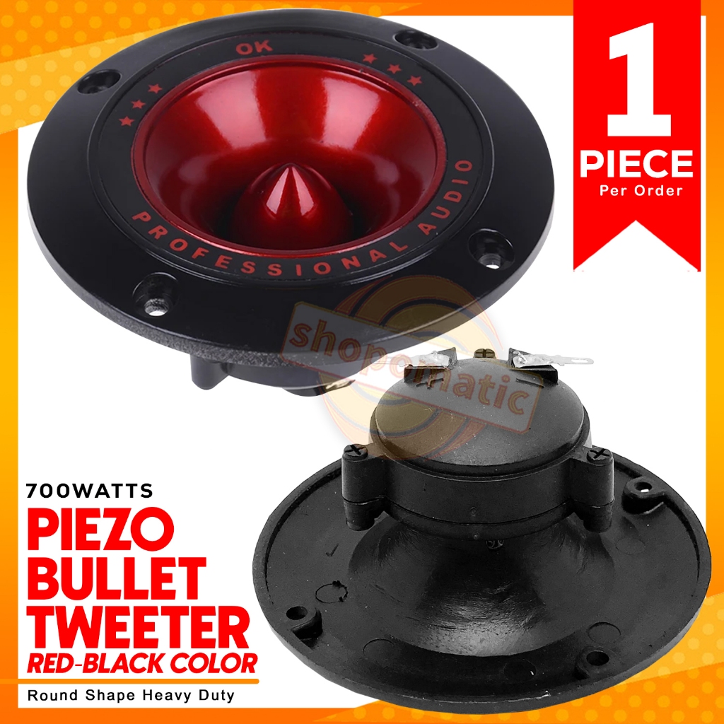 700W Piezo Tweeter Speaker Round BLACK-RED | Shopee Philippines