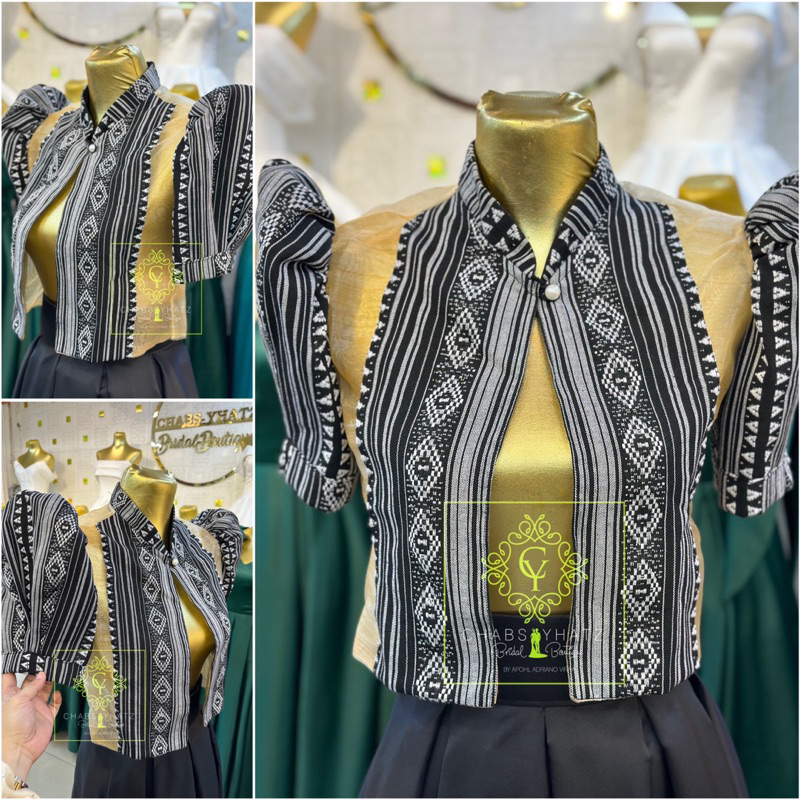 Bolero Modern Filipiniana Ethnic inabel and skirt for graduation oath ...