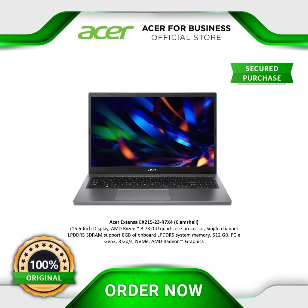 Acer Extensa EX215-23-R7X4 Clamshell Laptop 15.6-Inch, AMD Ryzen 3 ...