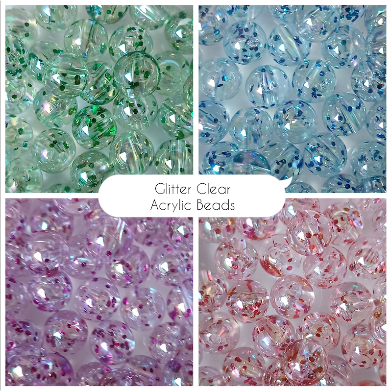 Glitter Clear Acrylic Beads 8mm - 20 or 40 pcs | Shopee Philippines