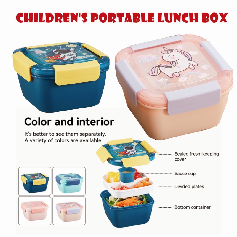 Cute Cartoon Lunch Box Food Storage Box Portable Kids Student Bento Box