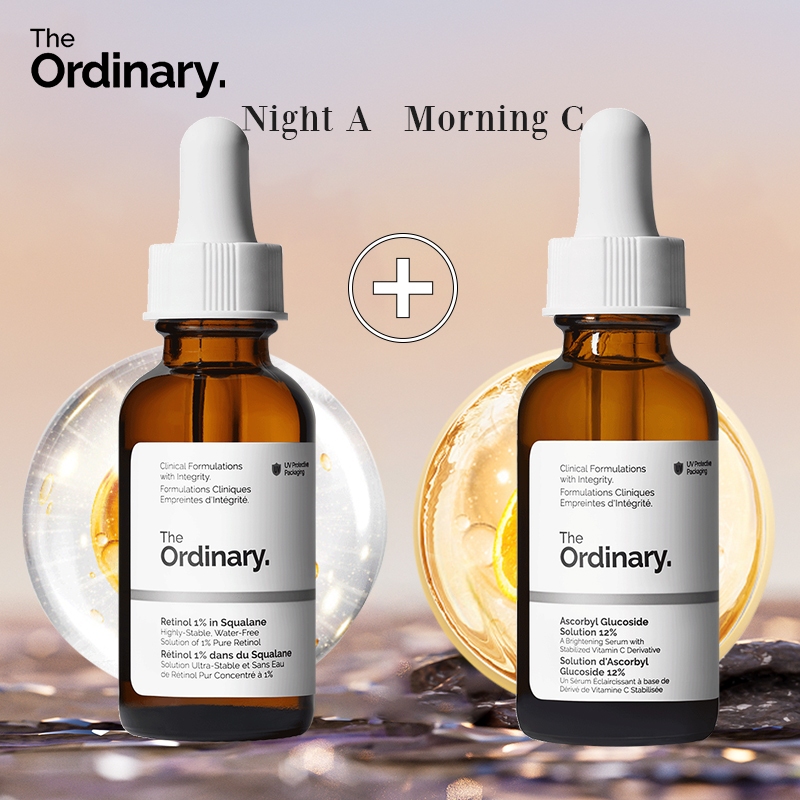 The Ordinary Set Morning C Night A Vc Seum Ascorbyl Glucoside Solution 12 Retinol 1 In