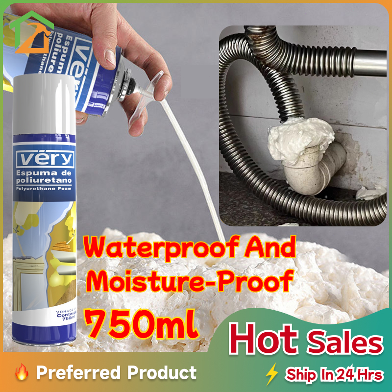 Polyurethane Foam PU Foam Spray 750ml Fills Gaps Around Pipes Vents ...