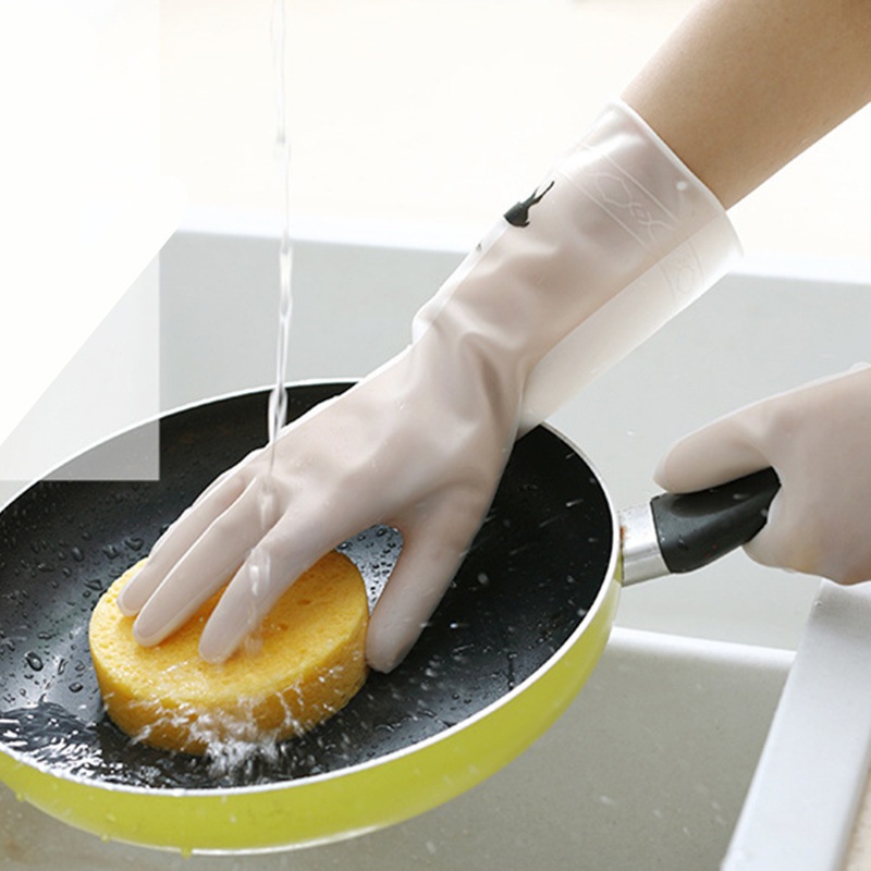 Dish Washing Rubber Gloves Kitchen Waterproof Washing Vegetables Fruit ...