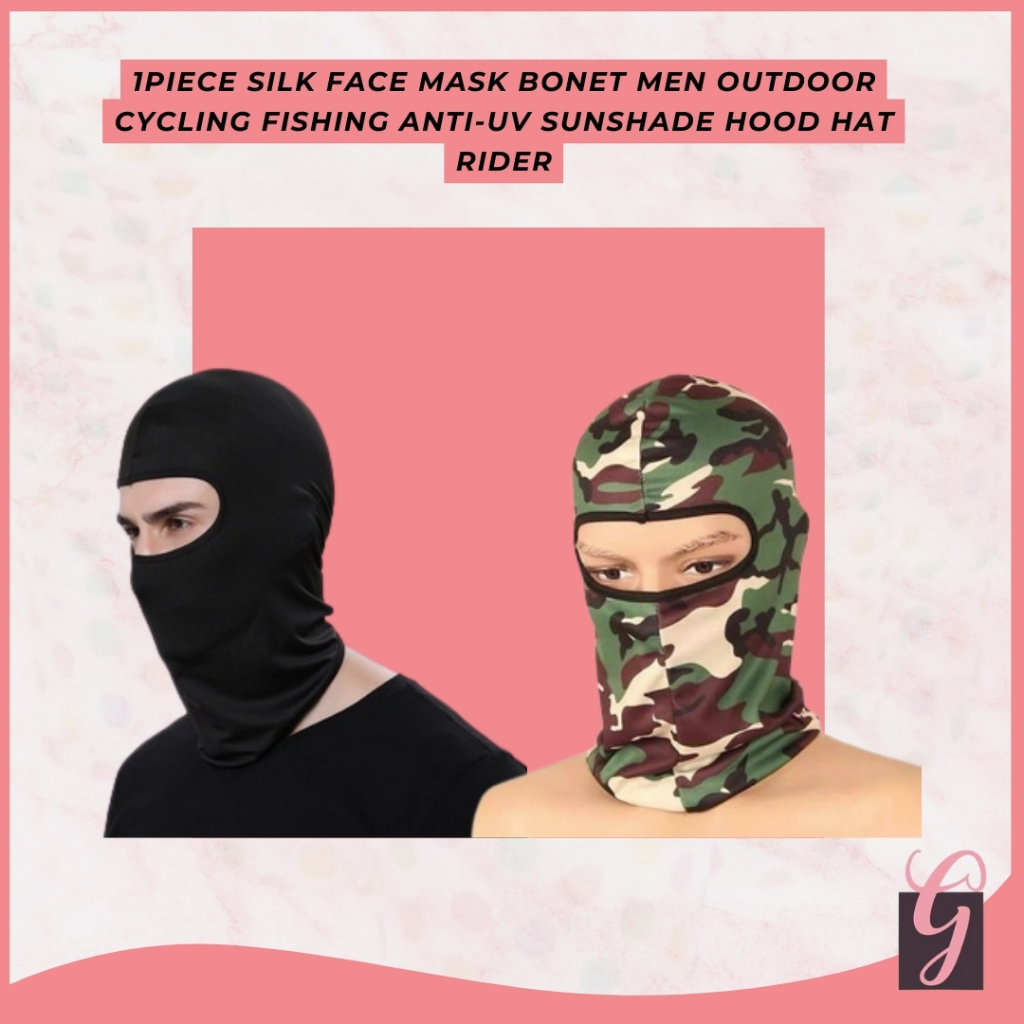 1Piece Silk Face Mask Bonet Men Outdoor Cycling Fishing Anti-uv ...