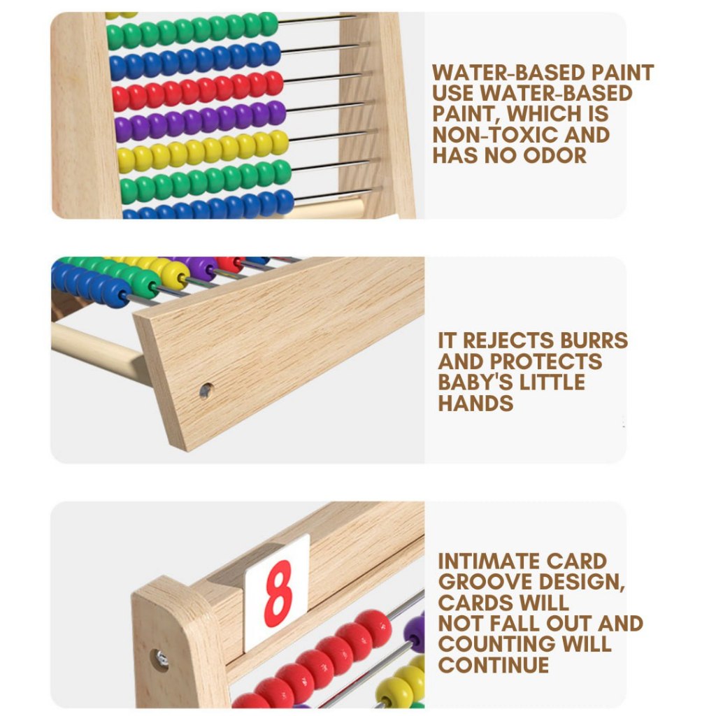 BYJ Wooden Arithmetic Computing Frame Educational Abacus Mathematics ...