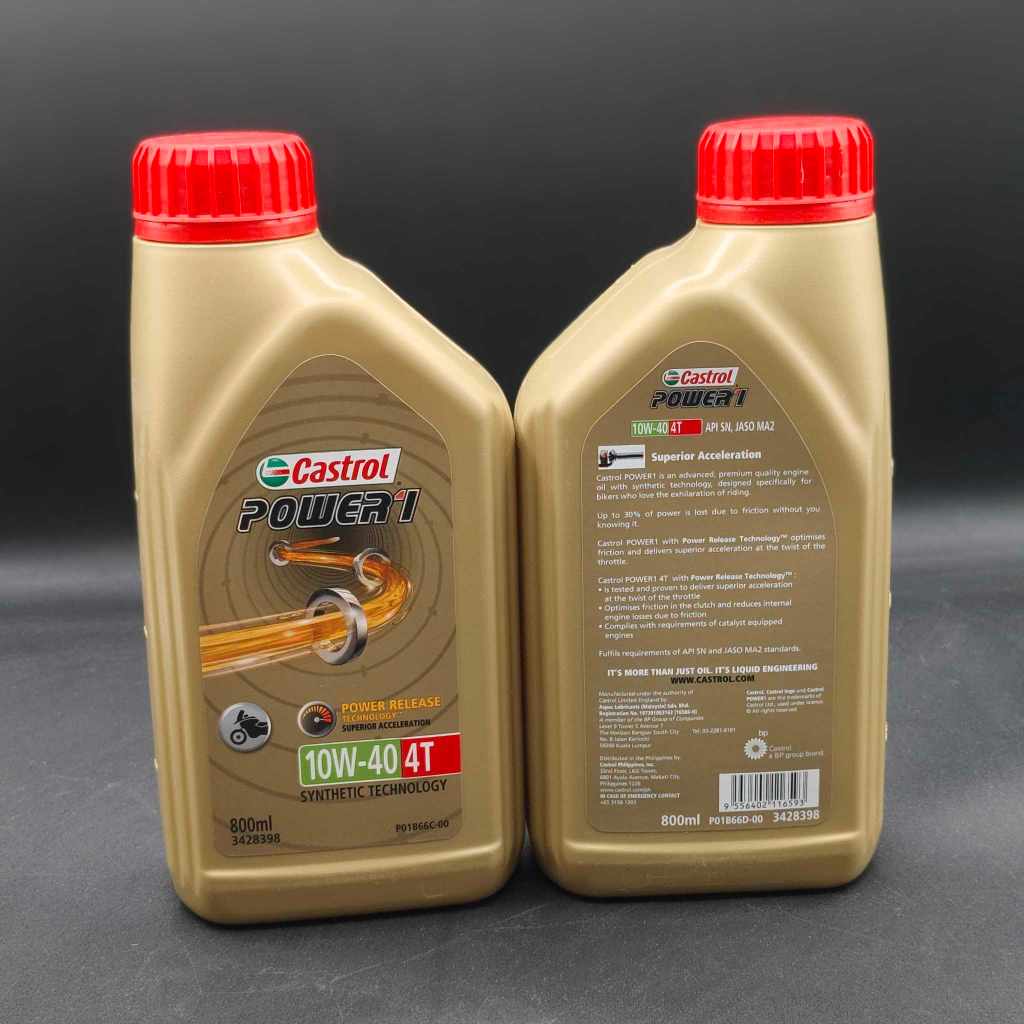CASTROL POWER 1 4T 10W40 SYNTHETIC TECHNOLOGY 1LITER 800ML ORIGINAL ...