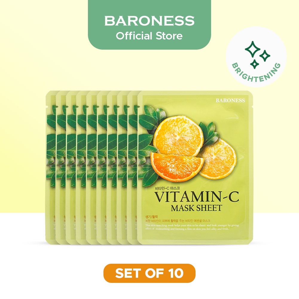 Baroness Vitamin C Mask Sheet Set Of 10 Shopee Philippines