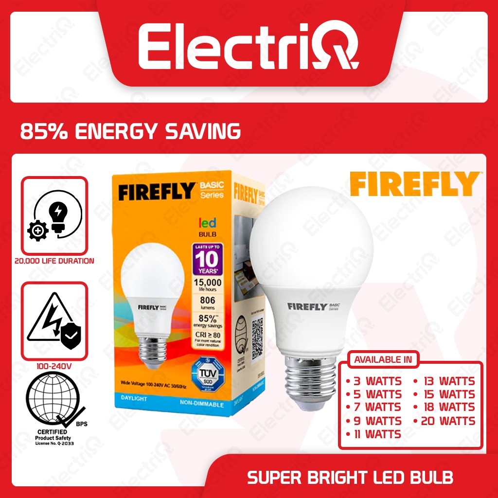 Electriq l Firefly Basic Series E27 Super Bright Energy Saving LED Bulb ...