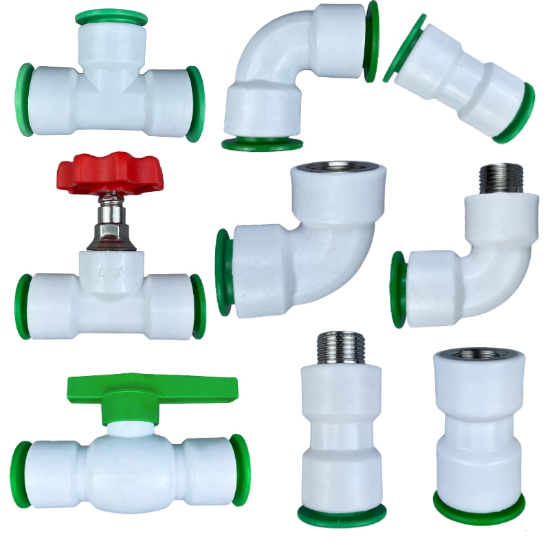 20mm PPR Quick Connectors Water Pipe Tee Ball Value Gate Value Female ...