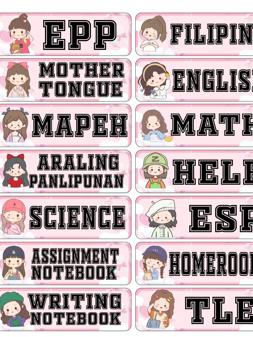 Subject Label Stickers for Notebook | Shopee Philippines