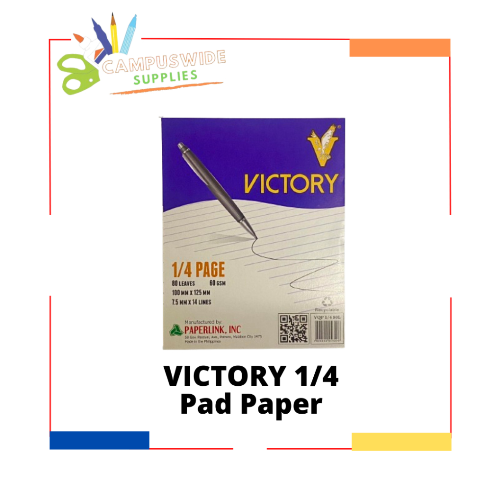 Victory 1/4 Pad Paper (Sold per piece) | Shopee Philippines