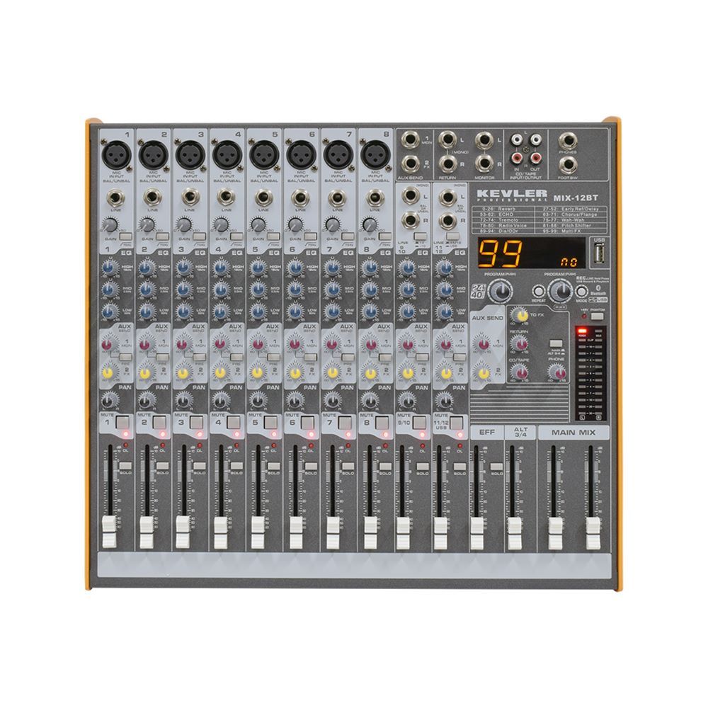 KEVLER PROFESSIONAL MIX- 12BT 12- CHANNEL COMPACT MIXER | Shopee ...