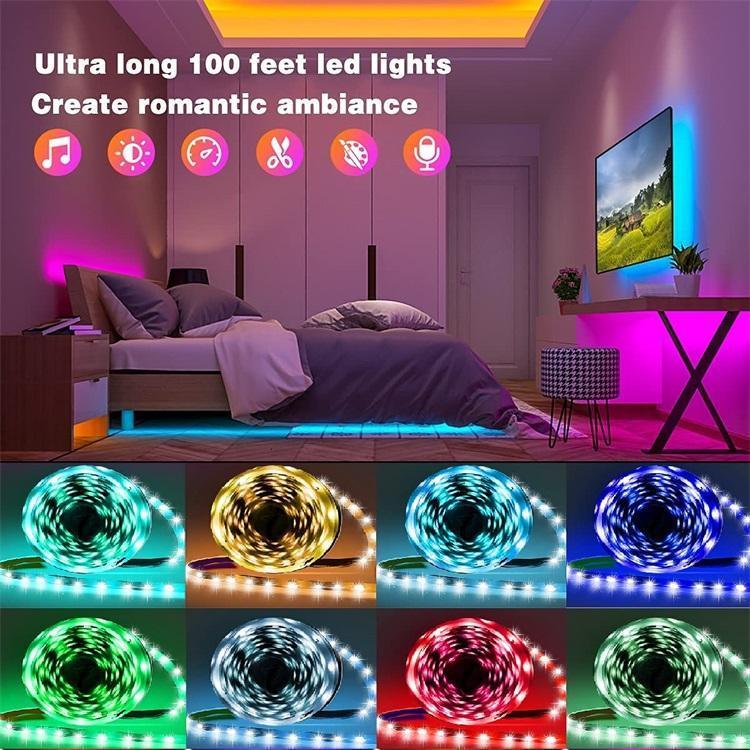 Intelligent Music-Sensing LED RGB Strip Lights 10M Remote Control SMD ...