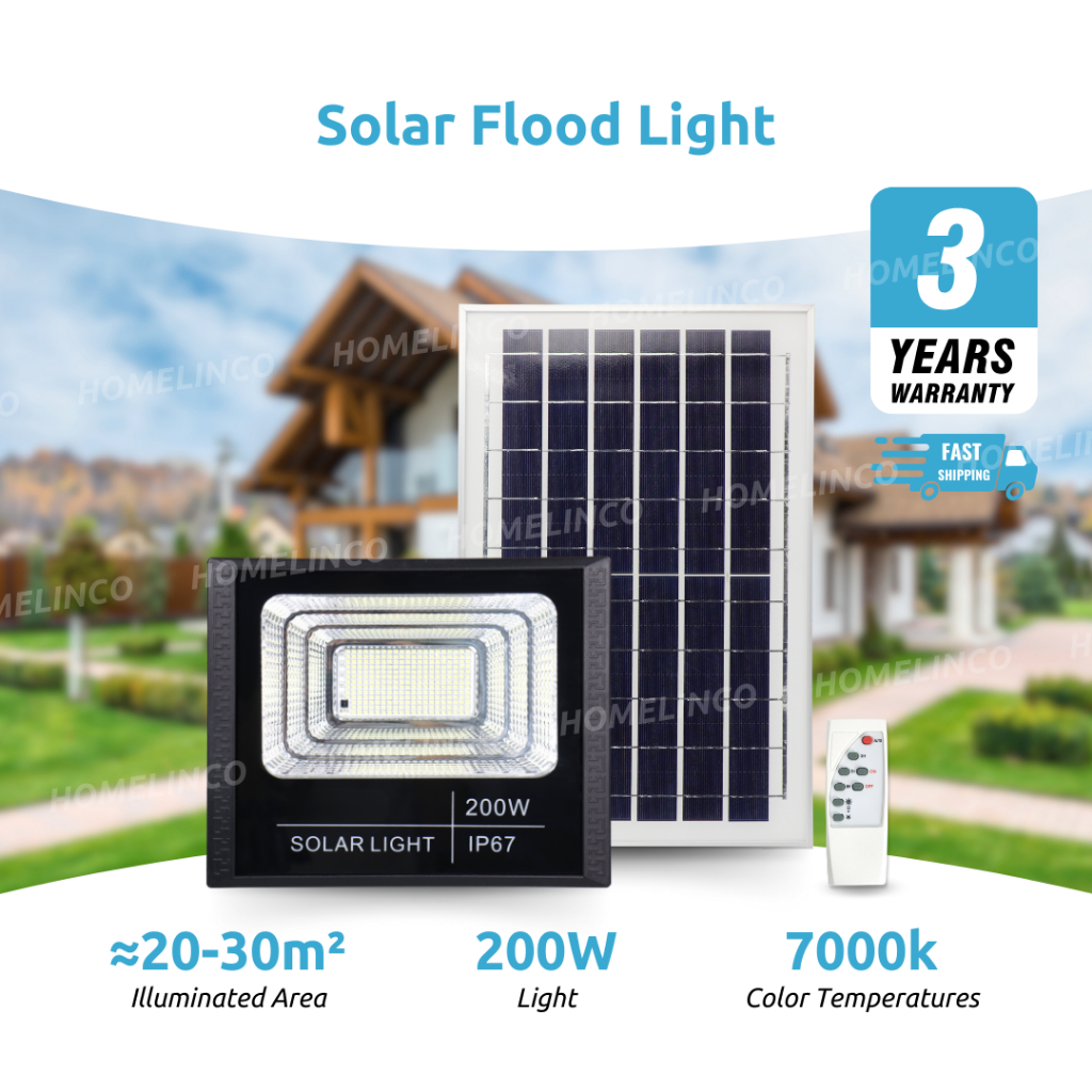 Solar Flood Light 200W IP67 solar flood light with remote control ...