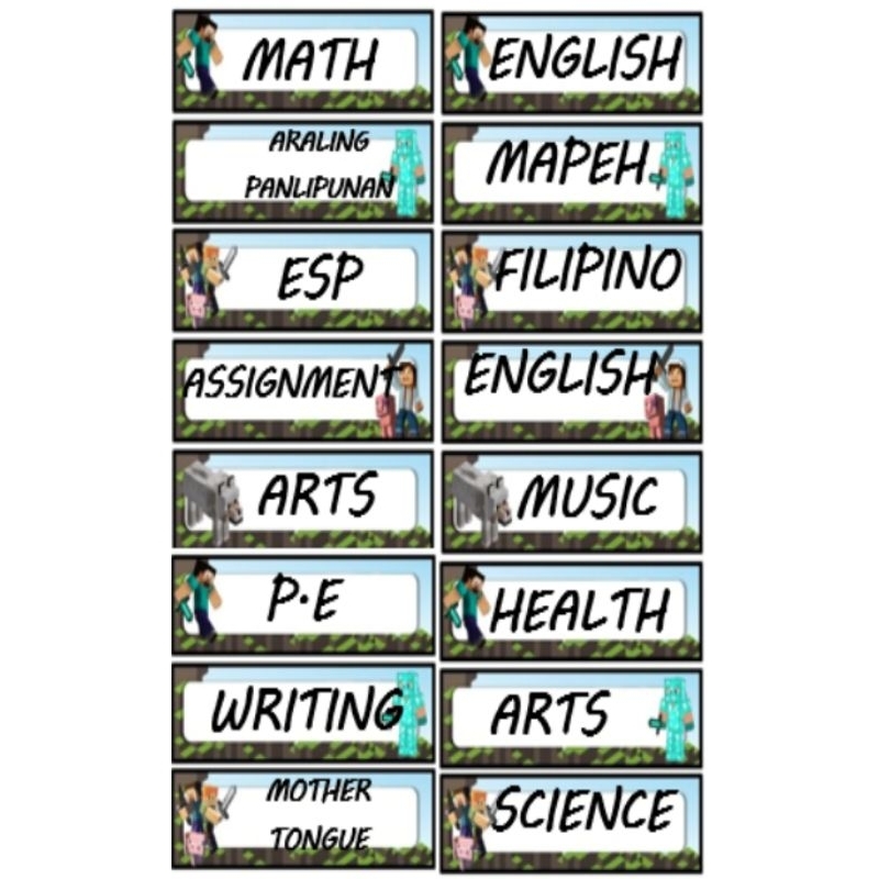 minecraft subject label sticker | Shopee Philippines
