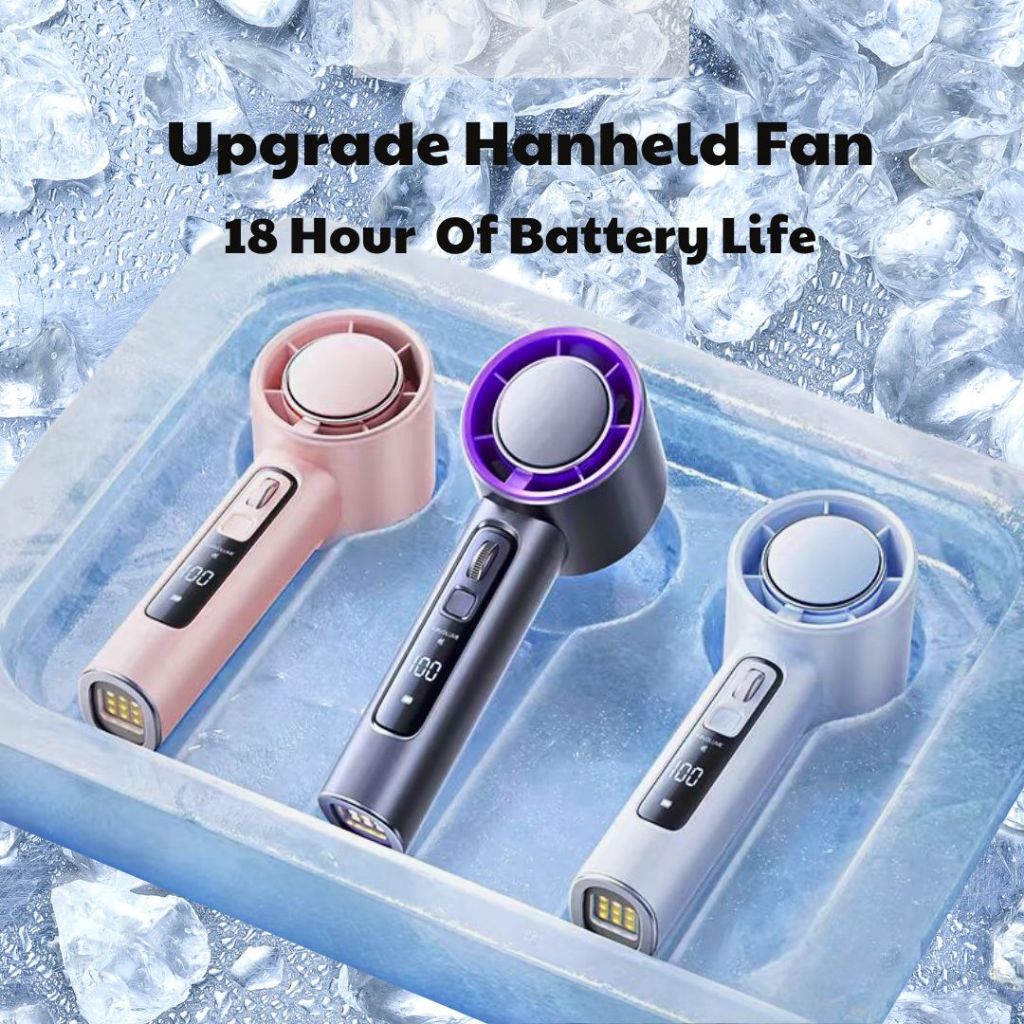 New Upgrade Mini Fan Rechargeable Handheld Fan Strong Wind 100 Gear ...