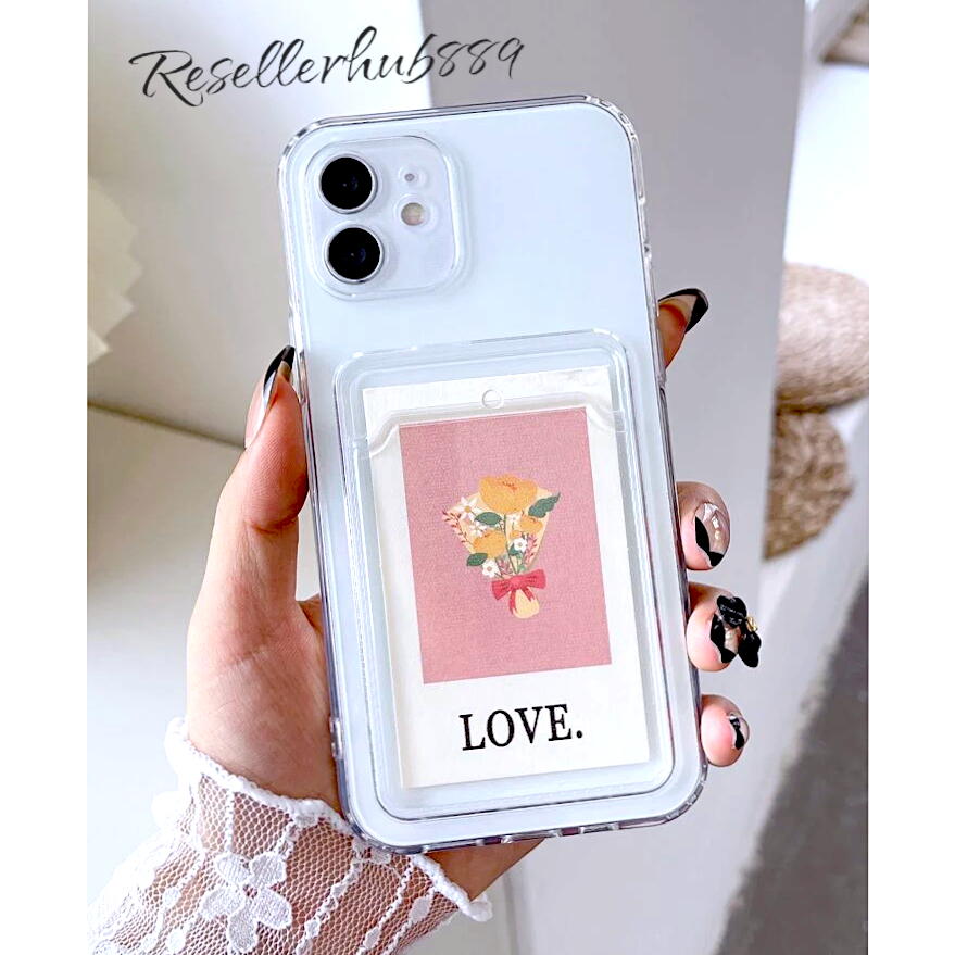 Clear Case With Card Slot Holder realme c30s c33 c35 c51 c53 note 50 ...