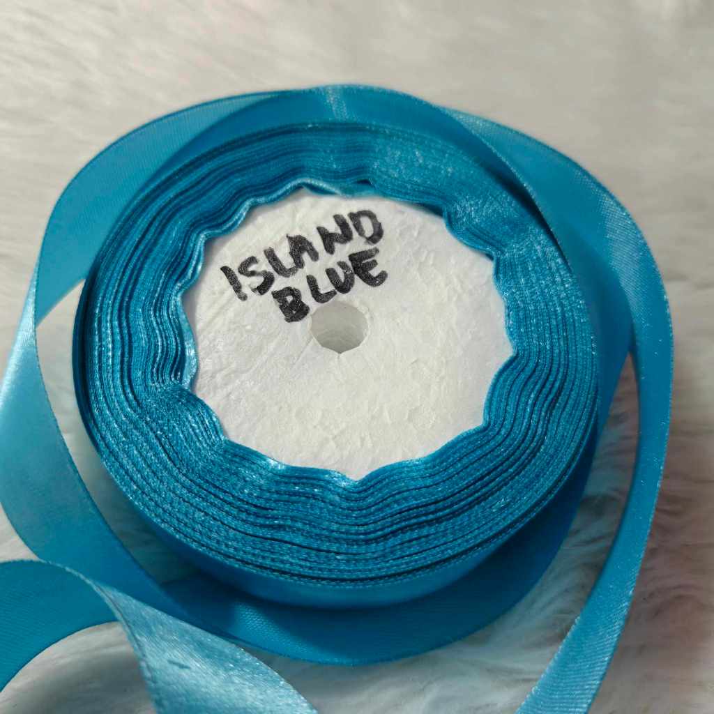 ISLAND BLUE Double Edge Satin Ribbons for Gift Wrapping, Decorations ...