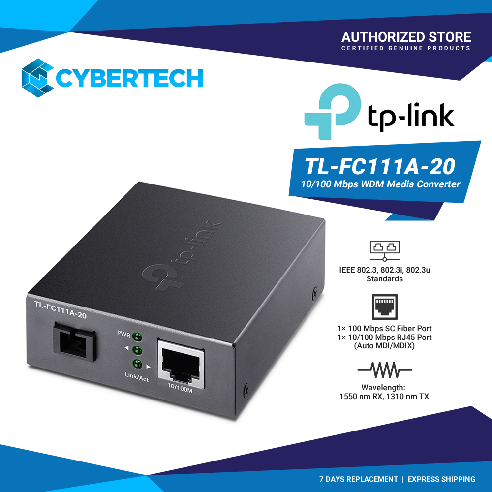TP-Link TL-FC111A-20 10/100 Mbps WDM Media Converter ( NOT SOLD BY PAIR ...