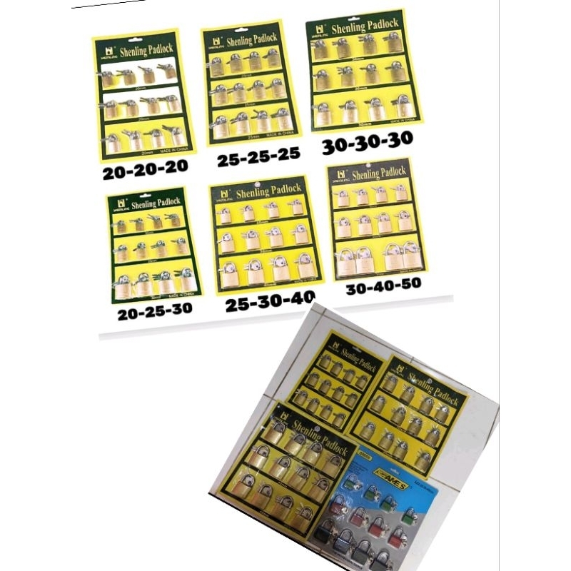 COD Shenling padlock set 12pcs/pack 25mm-30mm-40mm,S 0855 25-30-40mm 12 ...