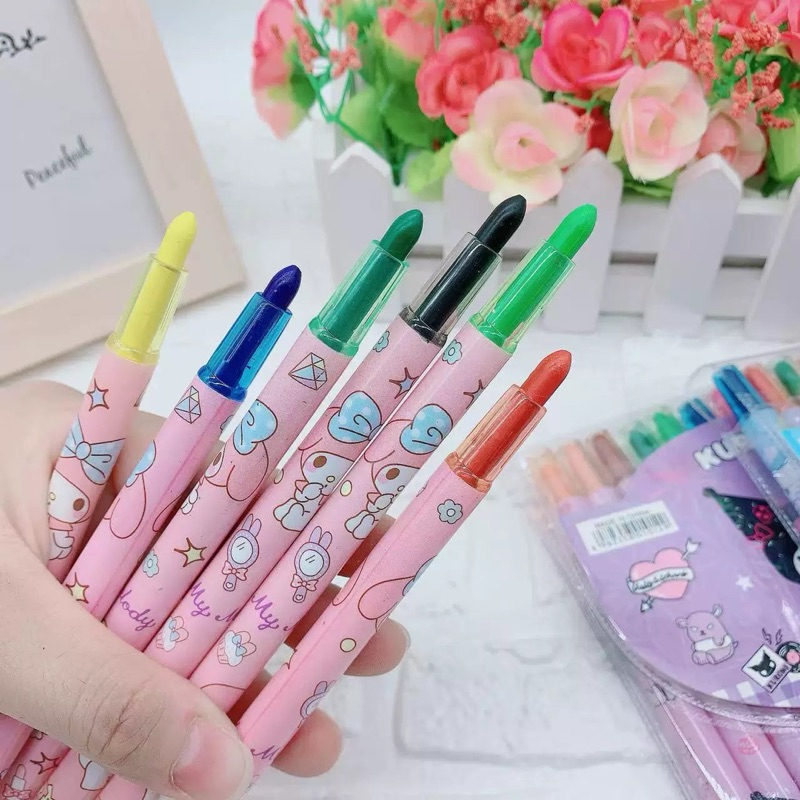 The new cartoon 12-color rotating crayons kindergarten children color ...