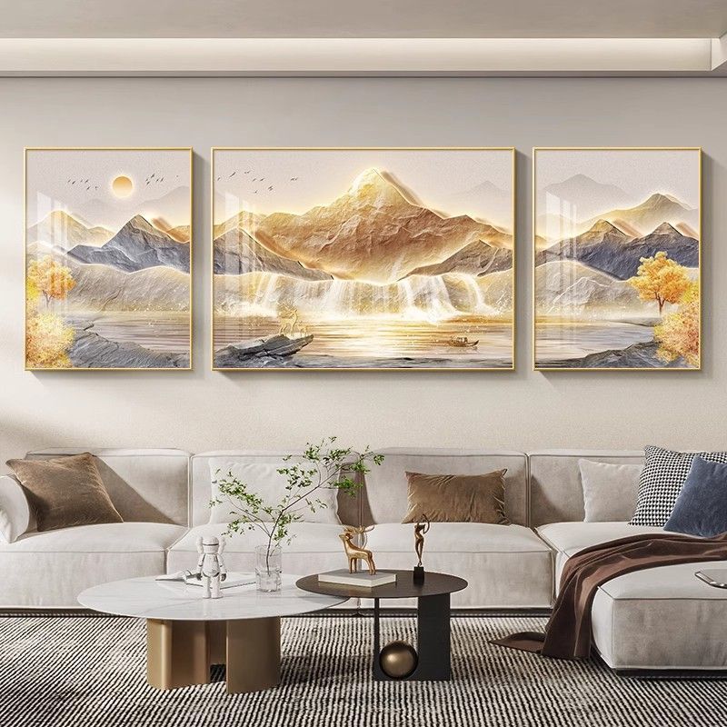 Modern living room 3 piece set of mural bedroom decoration mural study ...