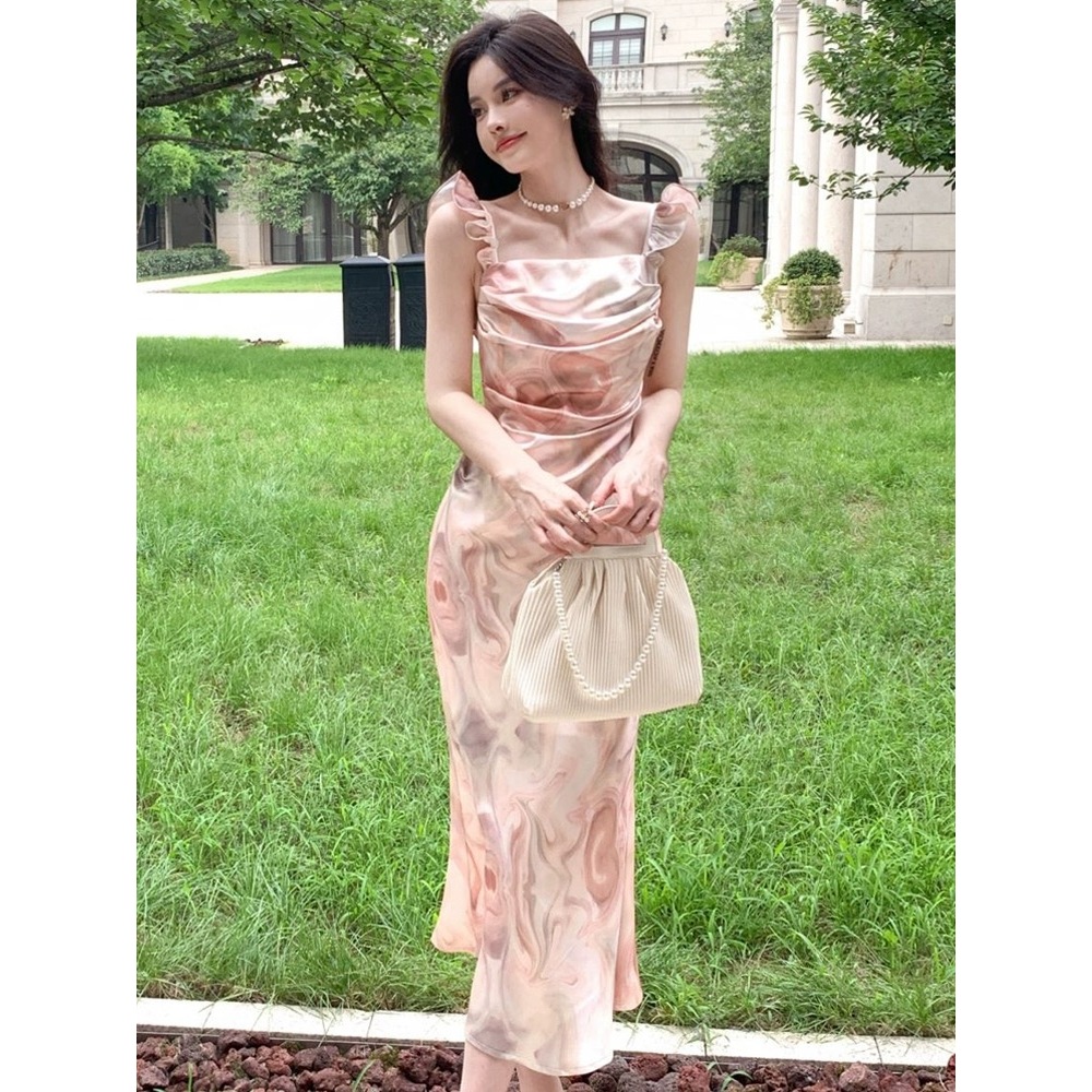 korean blue floral dress plus size graduation dress dress for woman trendy  fairy cocktail dress XL | Shopee Philippines