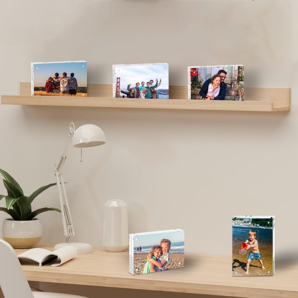 Acrylic Clear Picture Frames Freestanding Double Sided Magnetic Acrylic ...