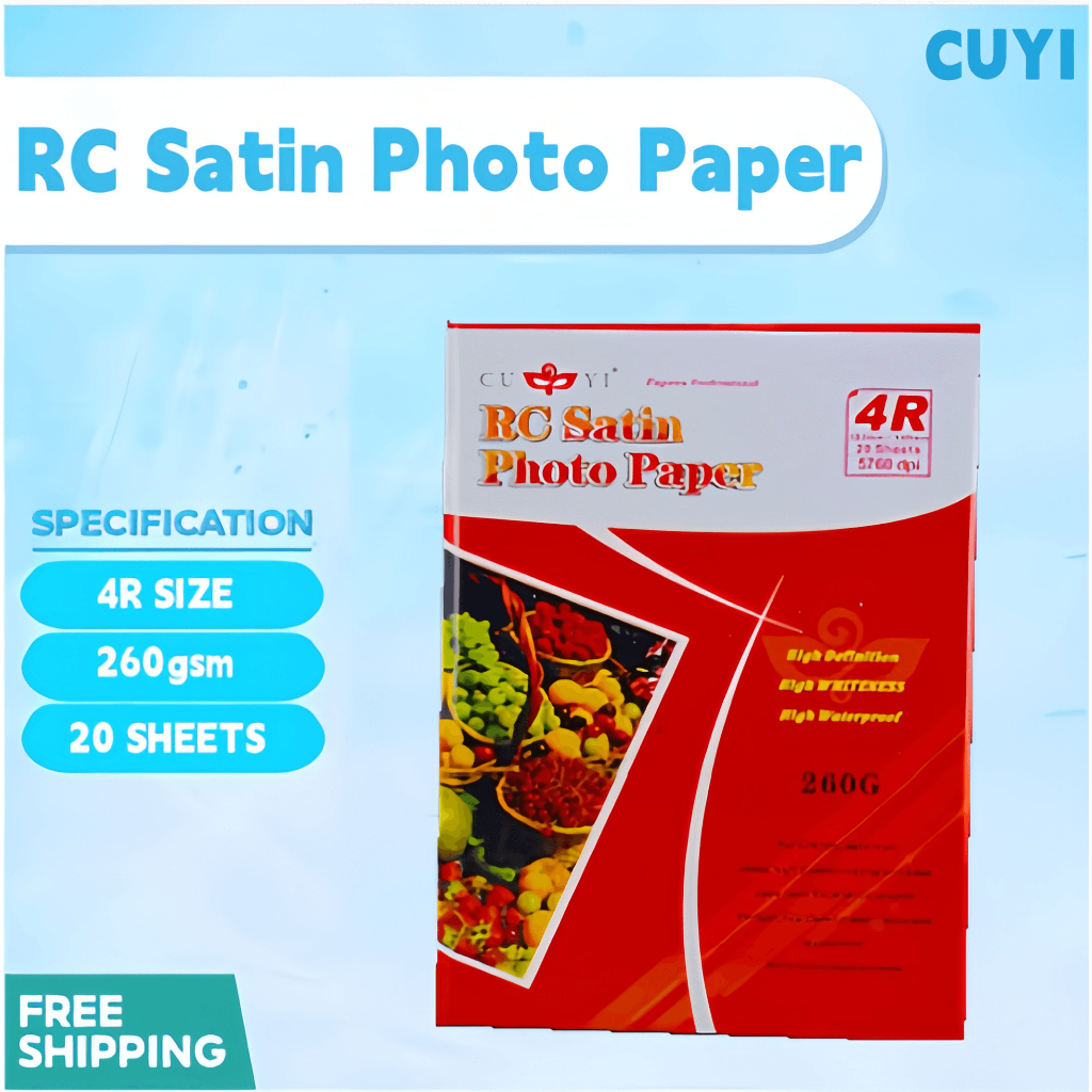4R Size CUYI RC Satin Photo Paper Resin Coated Inkjet Waterproof Photo ...