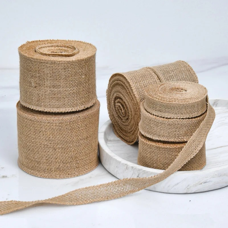 Jute Ribbon 5meters long (2.5,4,6,8 & 10cm width) | Shopee Philippines