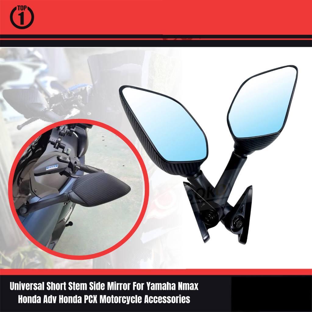 Top1 Racing pair Short Stem Carbon Side Mirror For Nmax 155