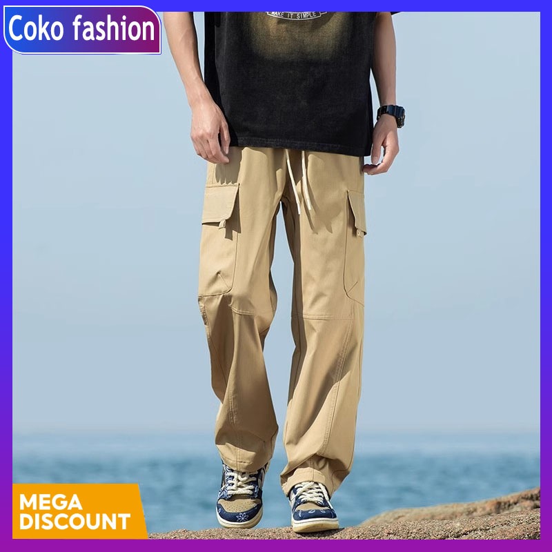 Baggy Cargo Pants For Men Pocket Pants For Men Straight Pants Jogger  Pants Khaki Men Cargo Pants