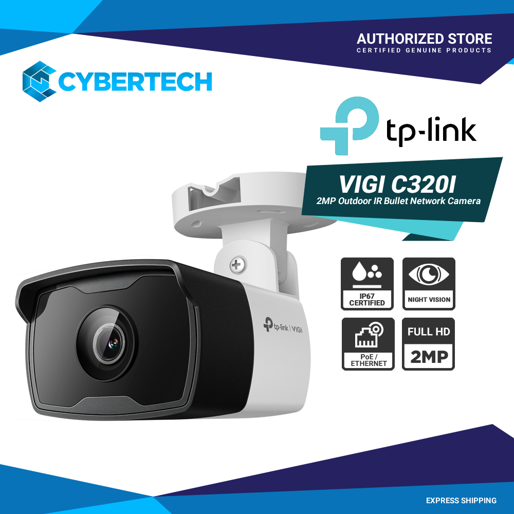 TP-Link VIGI C320I VIGI 2MP Outdoor IR Bullet Network Camera (NVR and ...
