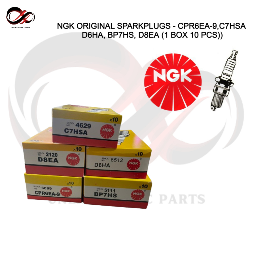NGK SPARKPLUGS - CPR6EA-9,C7HSA D6HA, BP7HS, D8EA (1 BOX 10 PCS ...