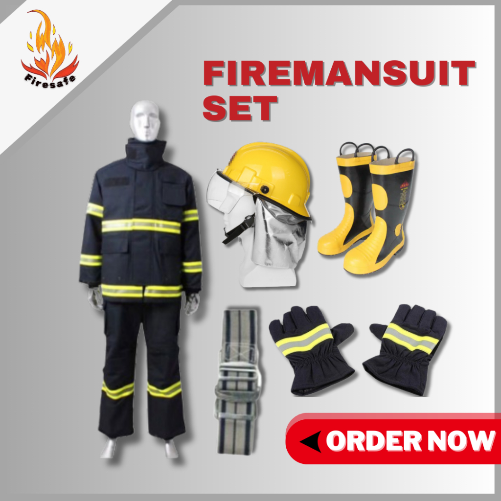 Fireman Suit Complete Set Premium Quality Thick Fireman Suit | Shopee ...