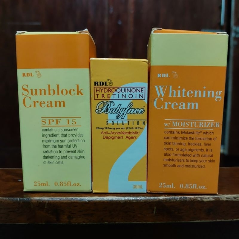 Rdl set rdl astringent no 2 30ml rdl whitening cream 25ml rdl sunblock ...