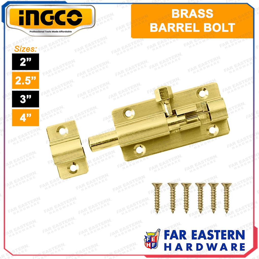 INGCO Brass Tower Barrel Bolt Door Lock 2