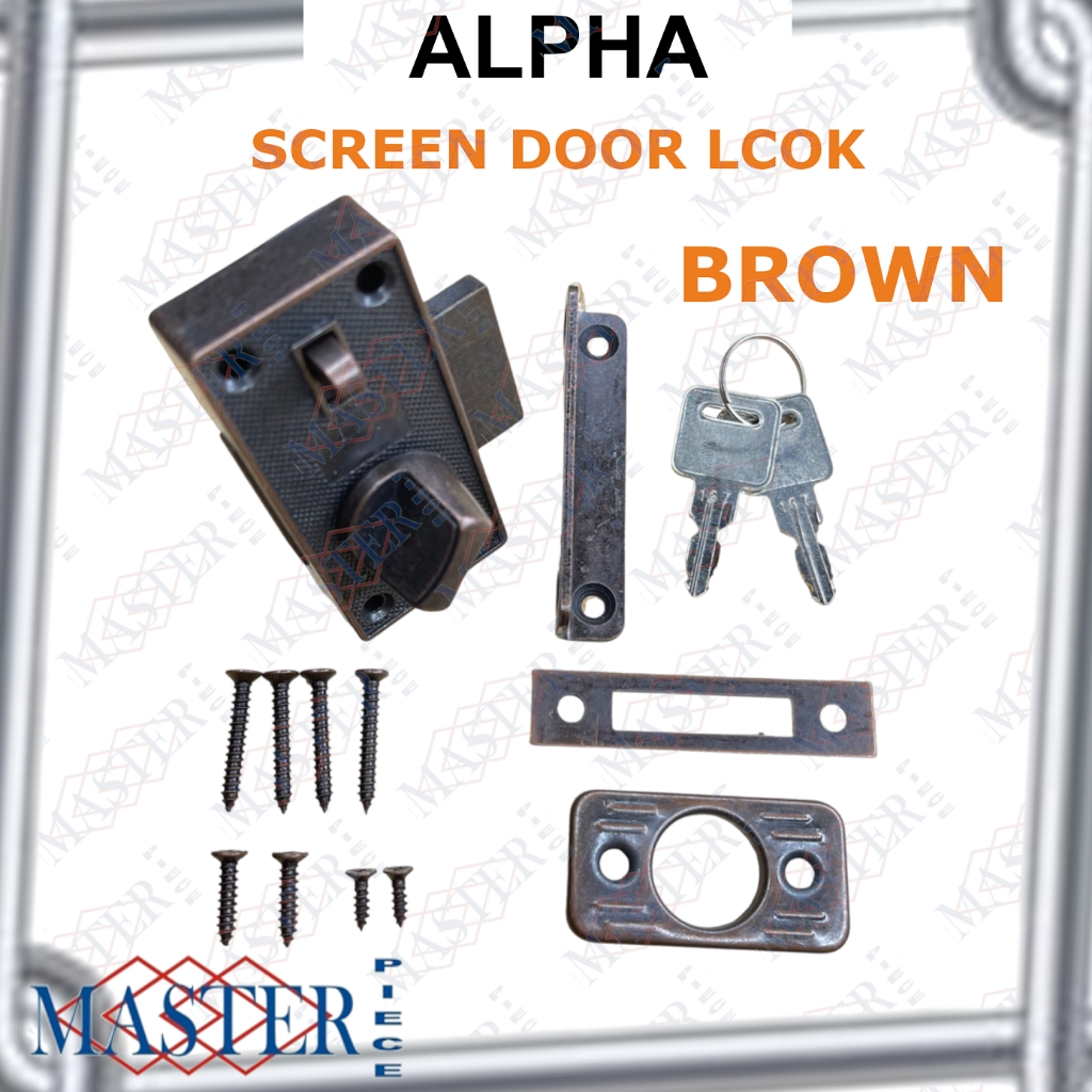 ALPHA Screen Door Lock (BROWN / SILVER) | Shopee Philippines