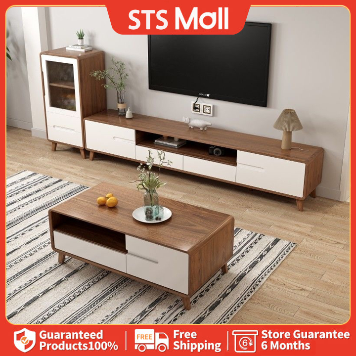 Solid wood TV cabinet Wooden TV Cabinet Modern Simple TV Stand Living ...