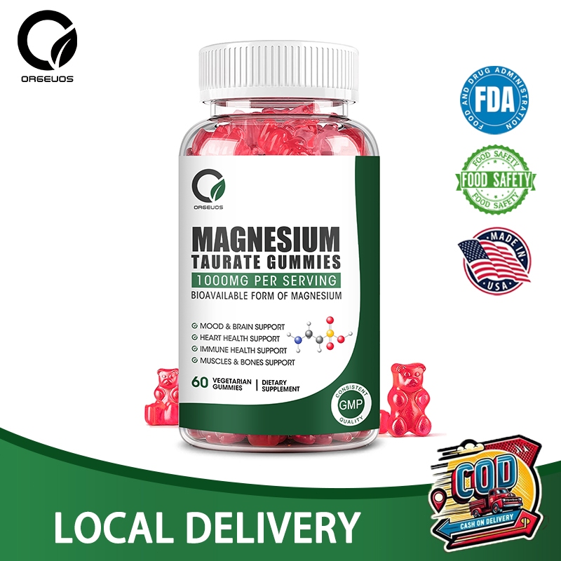 Orgeuos Magnesium Taurate Gummies 1000mg (Relieve Stress, Relax, Muscle