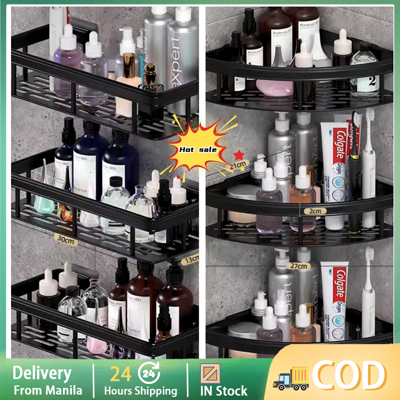 Bathroom Organizer Rack Punch-Free Bathroom Corner Shelf Corner Rack ...