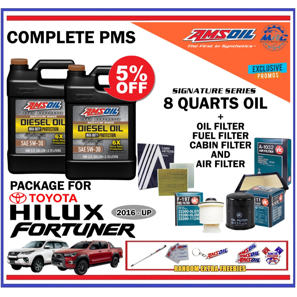 AMSOIL Signature Series Max Duty 5W30 8 quarts COMPLETE PMS Package for ...