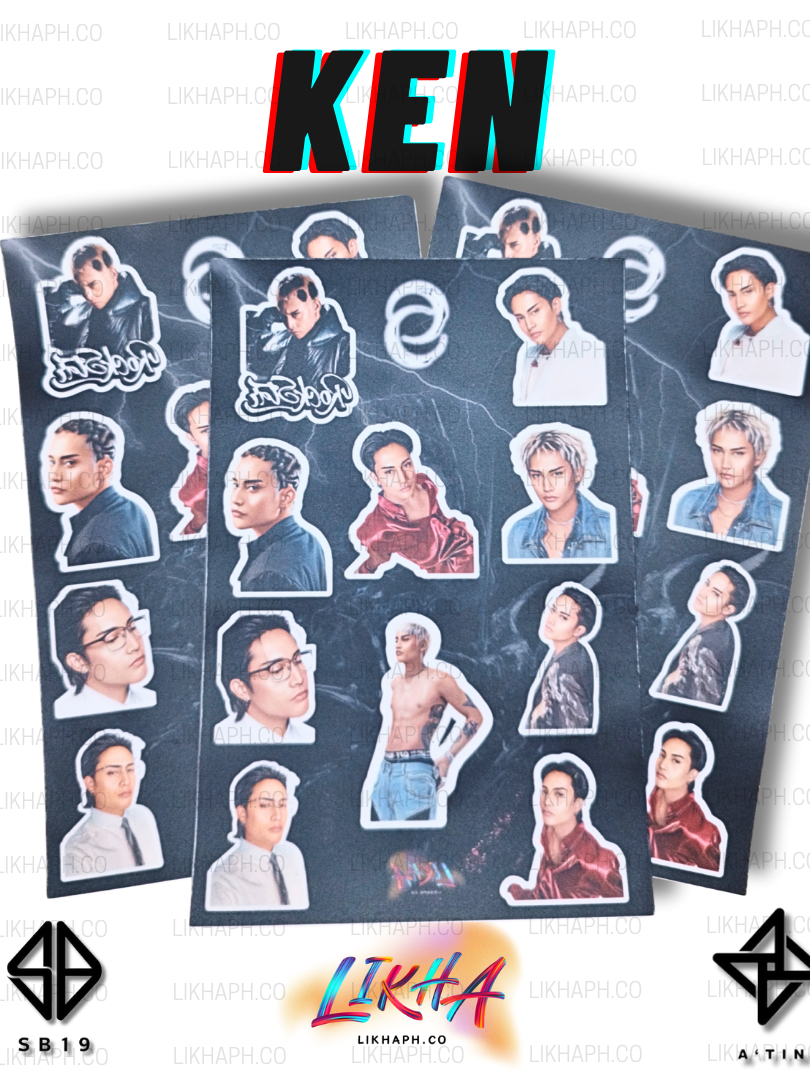 SB19 KEN STICKERS (KISS-CUT_SATIN FINISHED) 4.13 x 5.83 inches ...